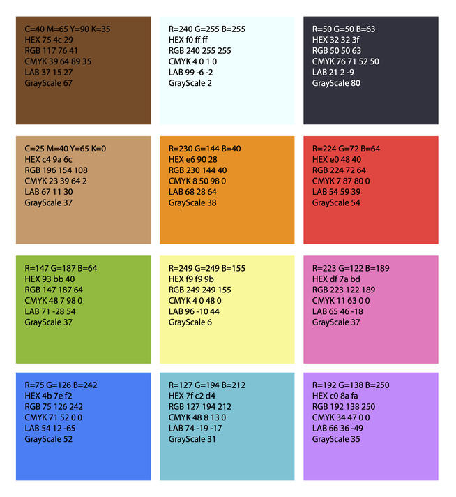 Clothing color palette guide