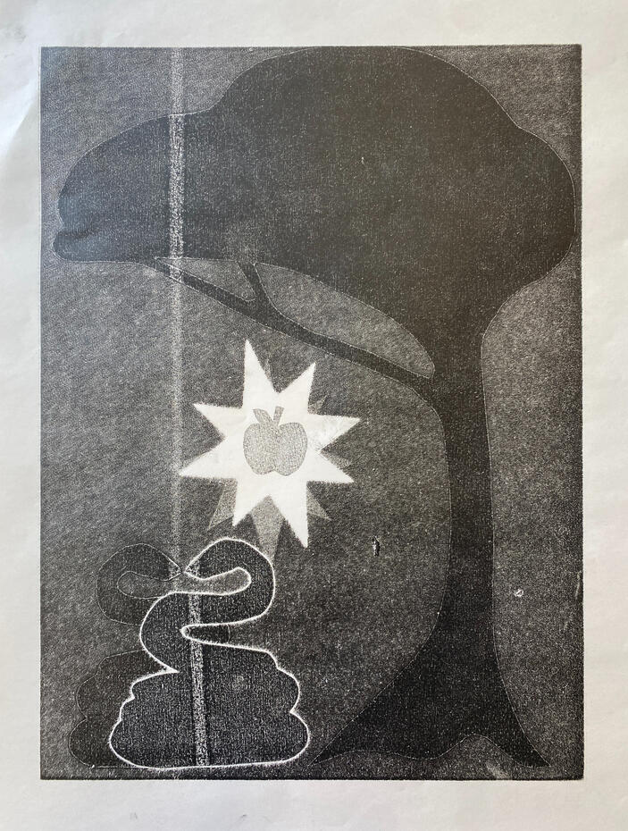 "Eden, Sorta", monoprint.